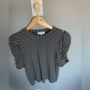 THML Monochrome Striped Short Sleeve Top